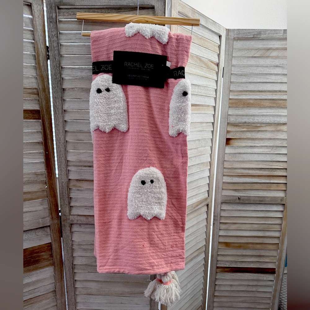 Pink Throw with Ghosts - Rachel Zoe